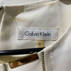 Calvin Klein Gold Cream Sleeveless Midi Dress